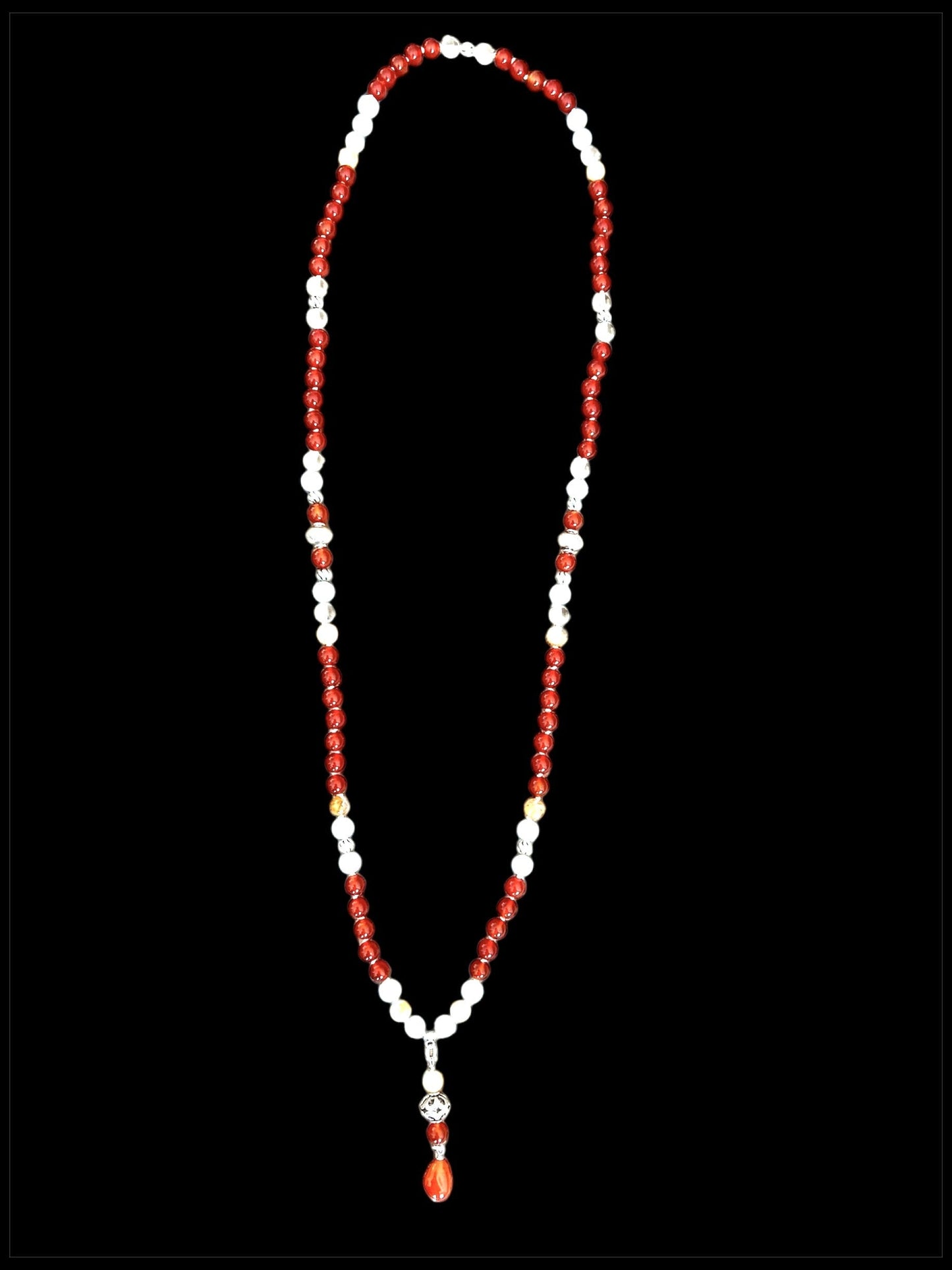 Handknutet karneol kristallhalsband för inre harmoni