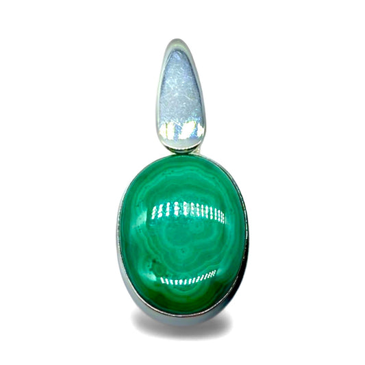 Malakit hänge ovalt