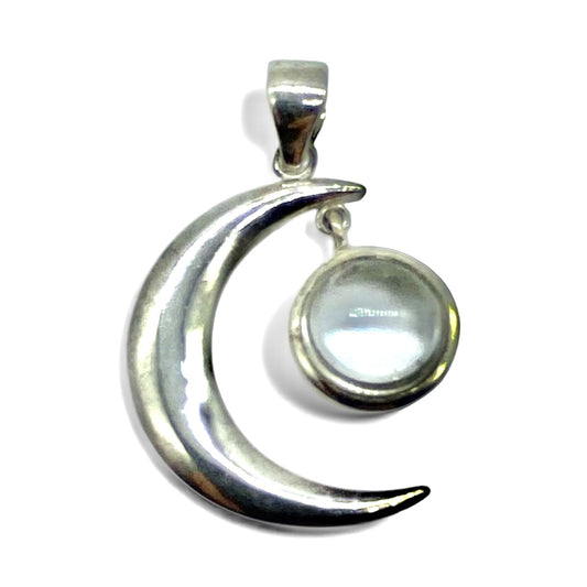 Silvermåne med bergskristall