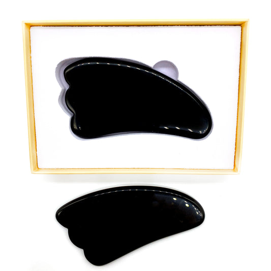 Gua Sha sten i Obsidian – Ansiktsmassage och lymfrening med halvädelsten
