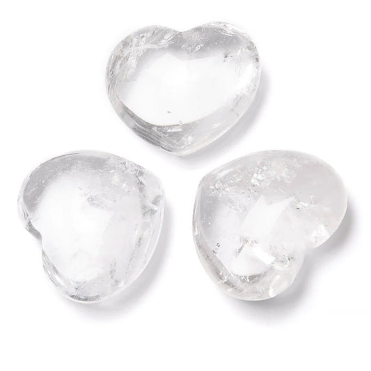 hjärta av klar bergkristall från Brasilien – dekorativ och energigivande kristall