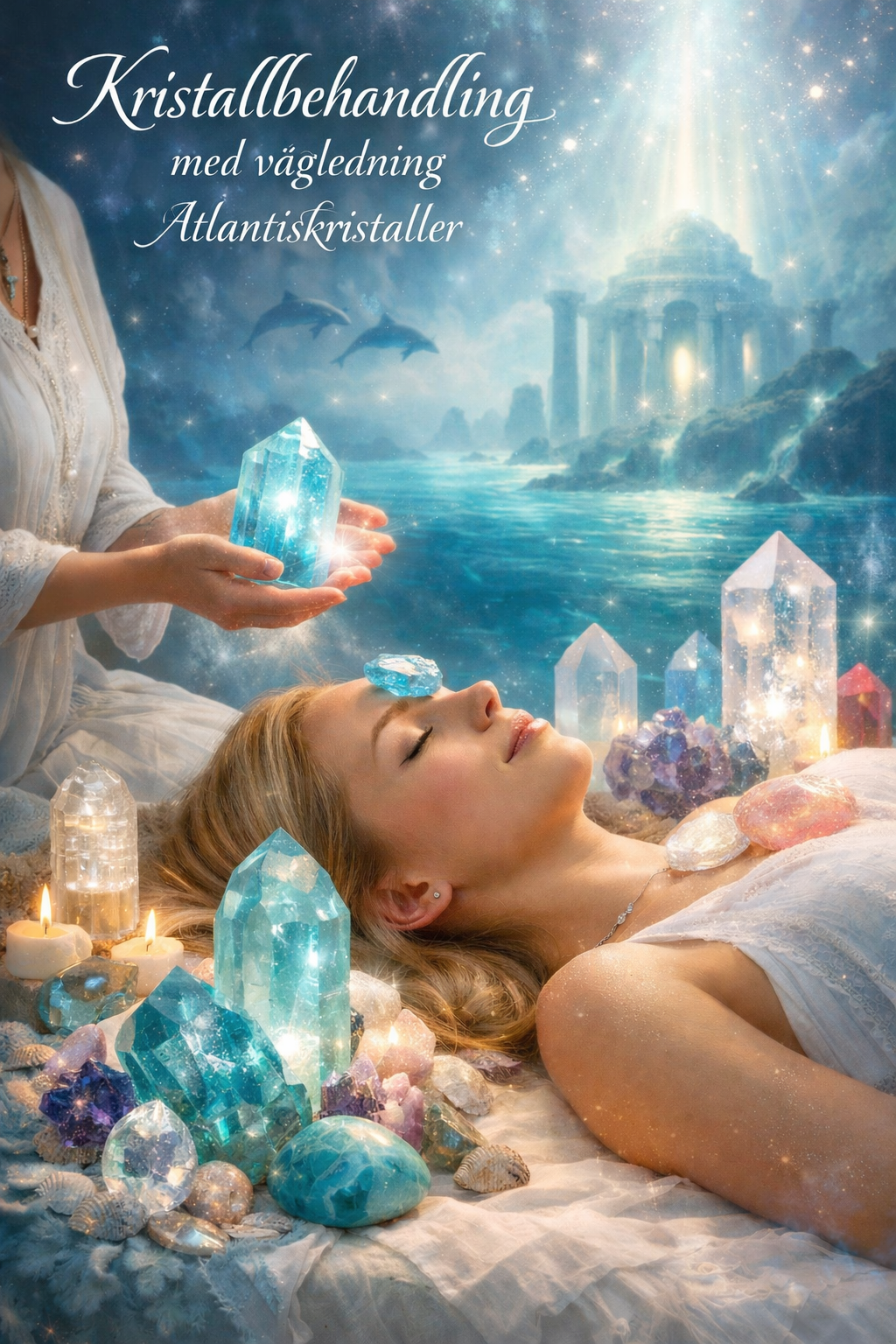 Kristallbehandling med vägledning och energihealing i avslappnande miljö